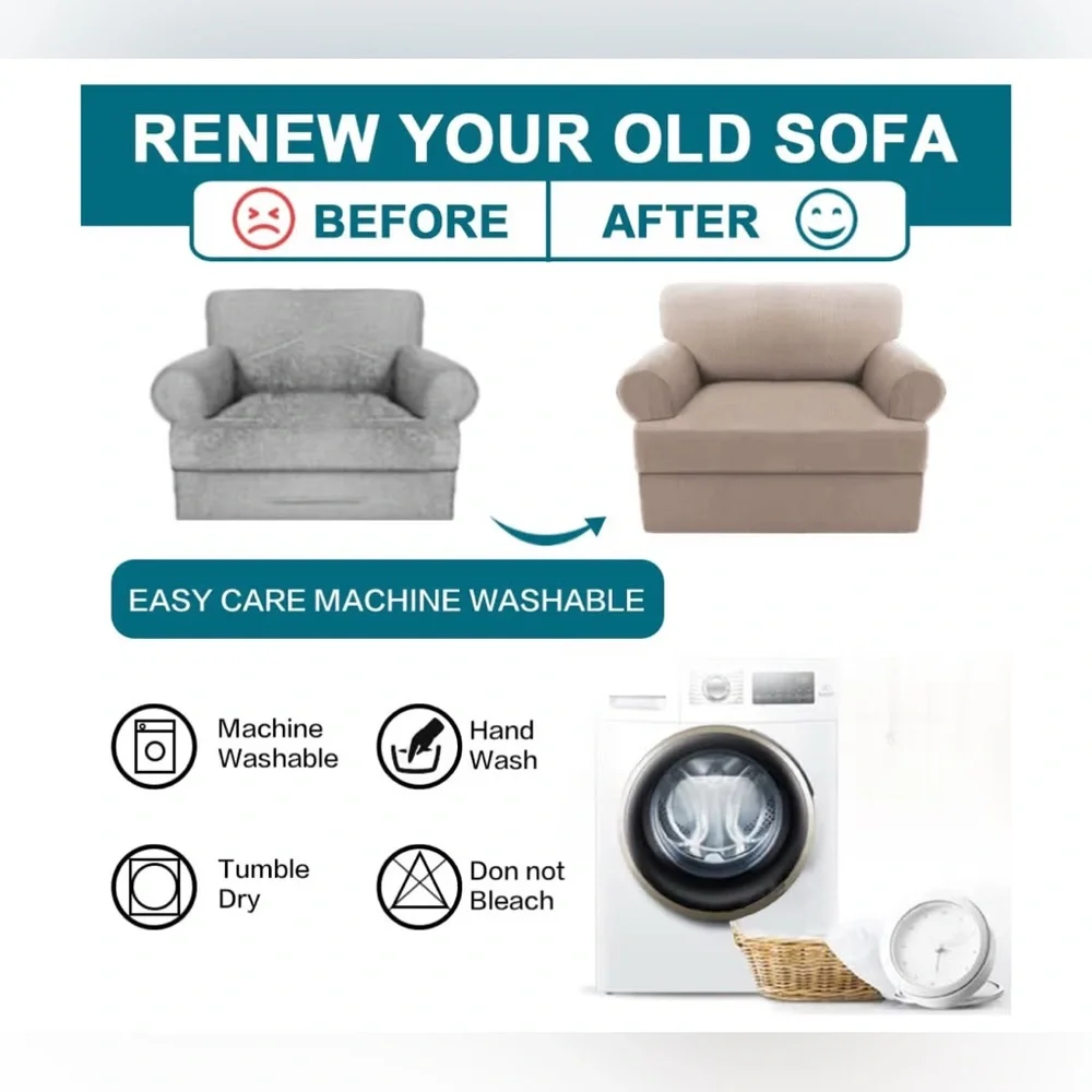Turquoize ArmChair Slipcover with Individual T Cushion Seat Covers